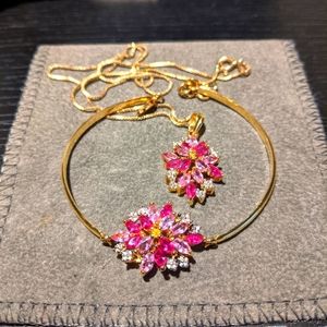 Pink rhinestone set